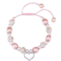 DiRikiss Birthday Gifts Girls, Pink Pearl Heart Charm Bracelets Gifts for Girls Daughter Granddaughter Niece Cousin